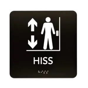 Taktil skylt Hiss