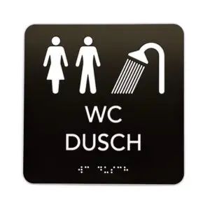 Taktil skylt WC/DUSCH