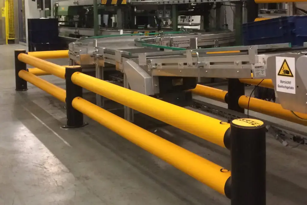 Påkörningsskydd för automatiskt industribana