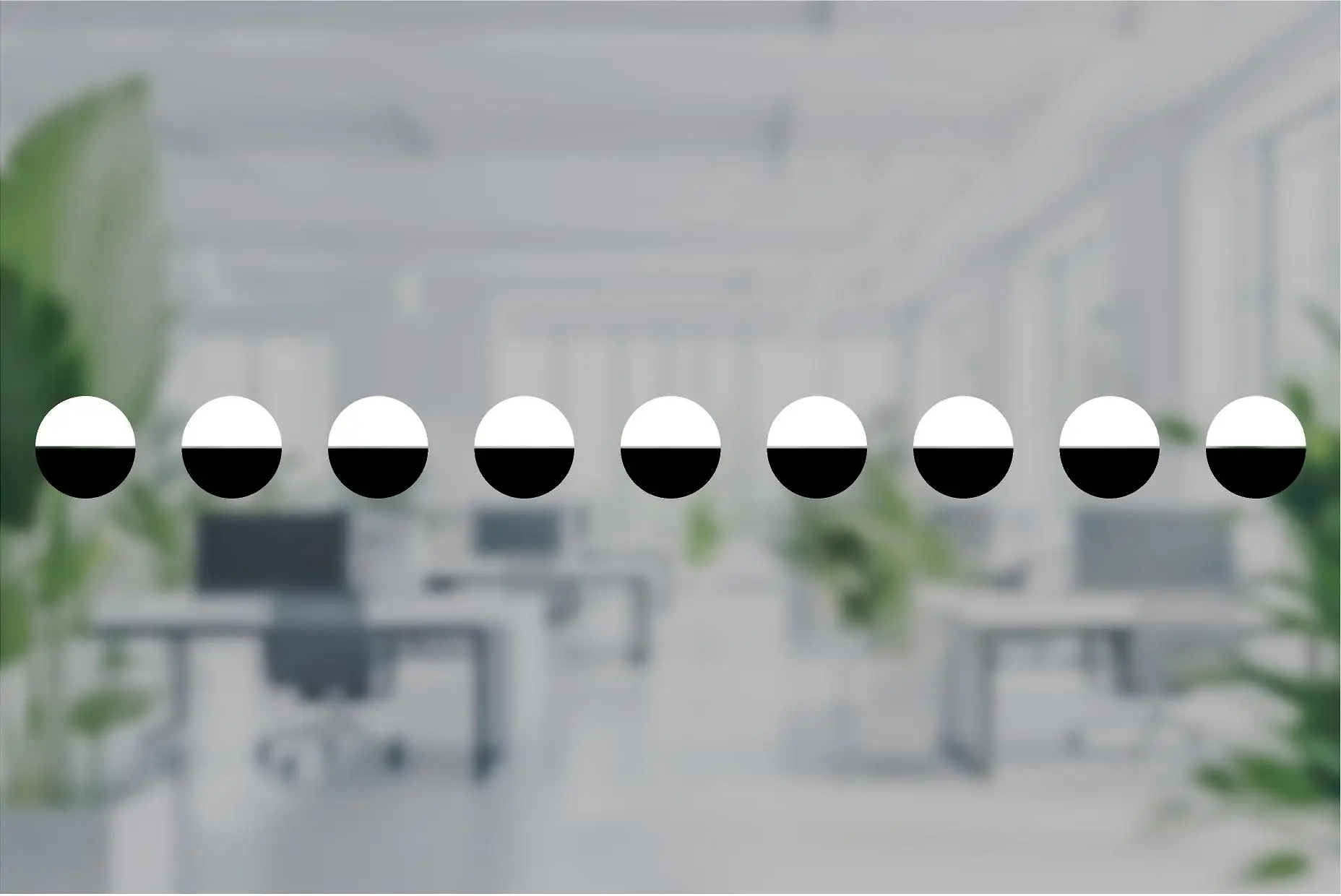 Kontrastmarkering på glas halva svart och halva vit 77mm diameter